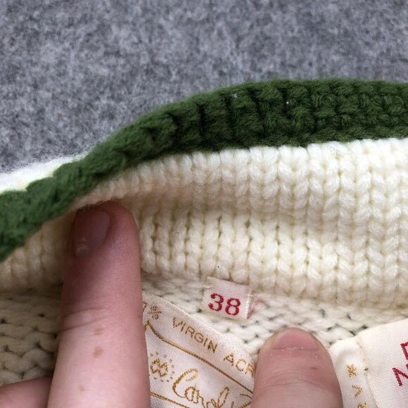 Vintage Carol Brent Sweater Mens 38 Knit Pullover Greek Key Korea 70s